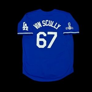 Vince Scully Jersey LA Dodgers VIN & 1950-2016 Sleeve Patches! NEW With Tags🎁
